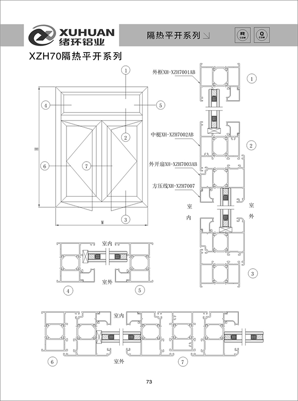 XZH70隔熱平開系列