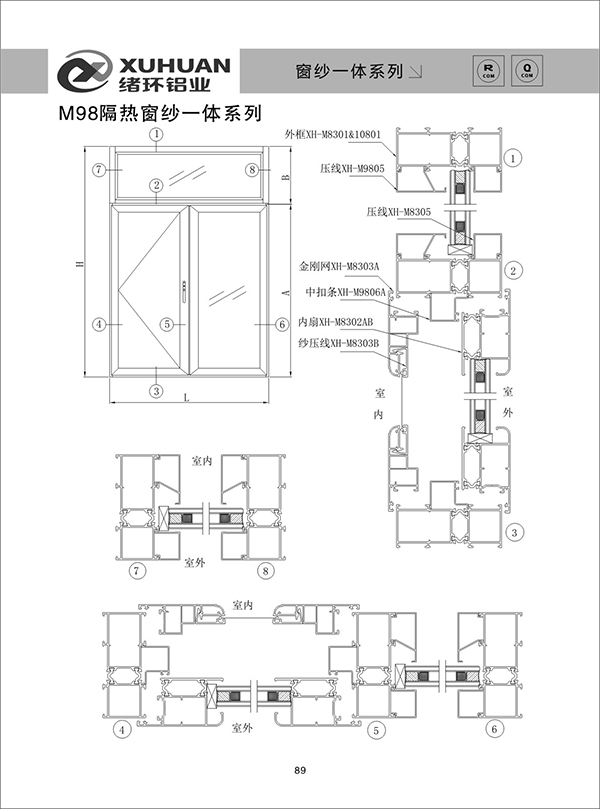 M98隔熱窗紗一體系列