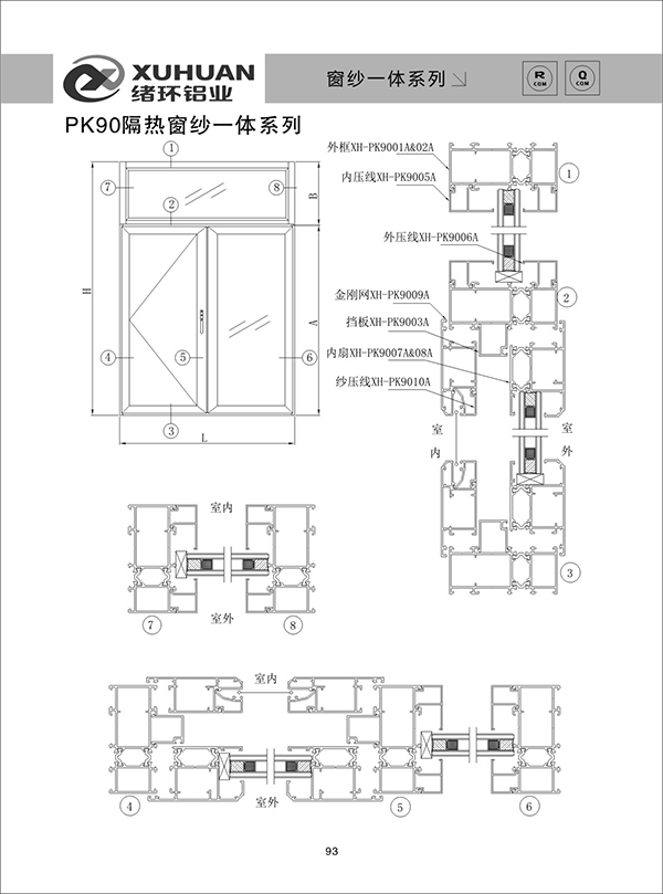 PK90隔熱窗紗一體系列