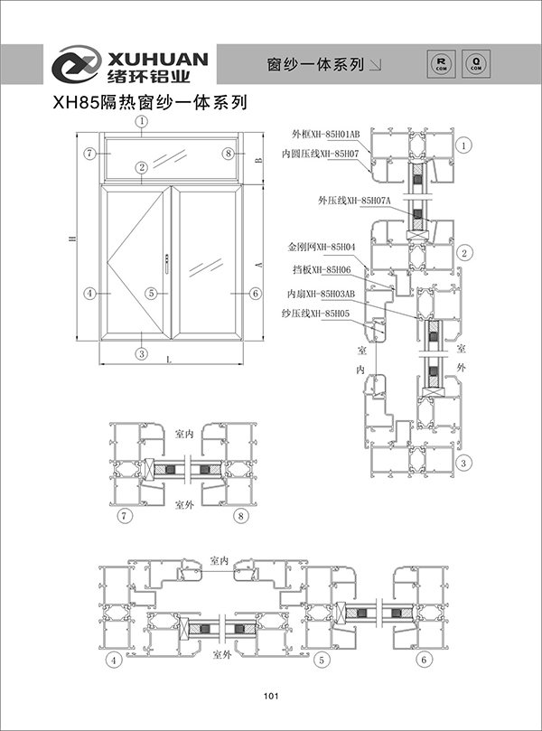 XH85隔熱窗紗一體系列